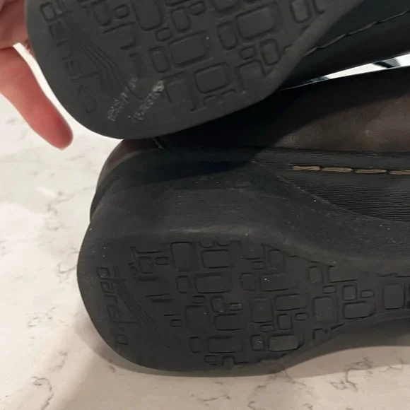 Dansko Lulu Dark Brown Leather Mary Janes Ankle Strap Wedges Size - Picture 14 of 16